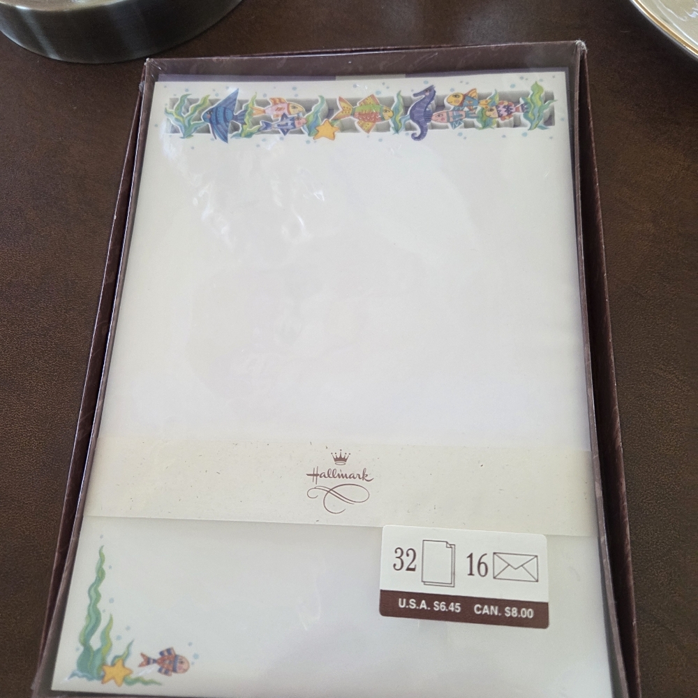 Vintage Hallmark Laser Cut Sea Life Stationary Sealed New Old Stock